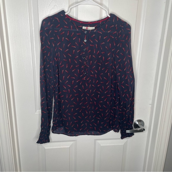 Boden Kara Navy Shooting Stars Novelty Print Top Patriotic Festive 4th of July 2 - Picture 4 of 12